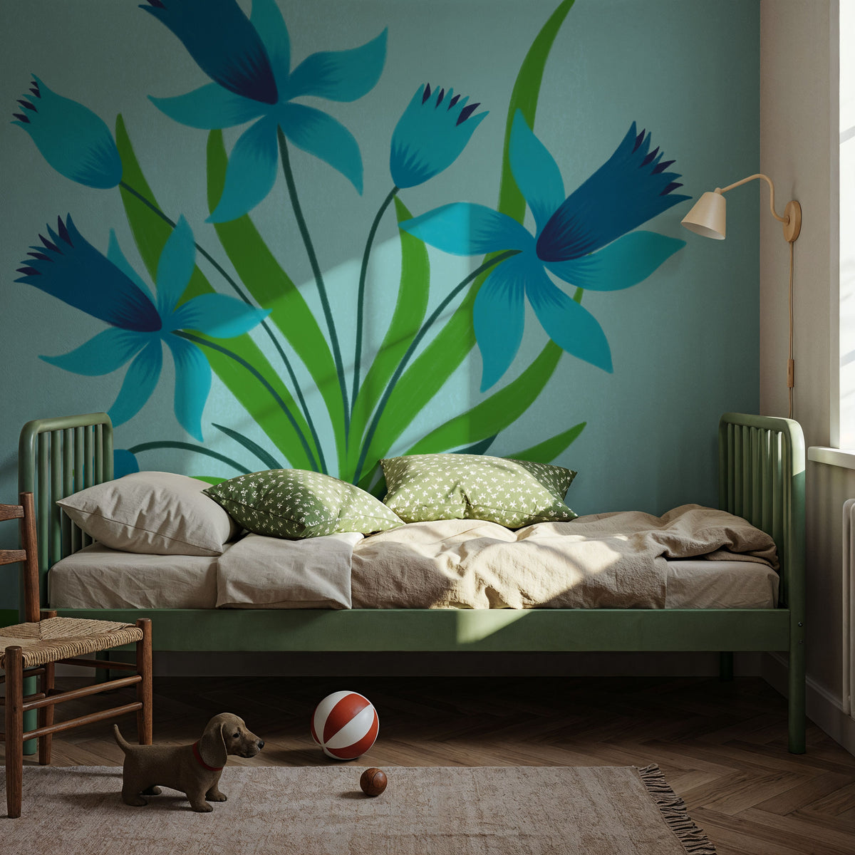 Happy Spring Flower Mural Wallpaper - room preview 04