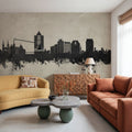 Roanoke Virginia Skyline Concrete Mural Wallpaper - room preview 04