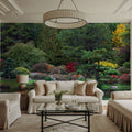 Autumn Bridge Reflection Mural Wallpaper - room preview 04