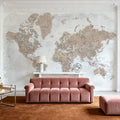World Map Cities - Calista Mural Wallpaper - room preview 04
