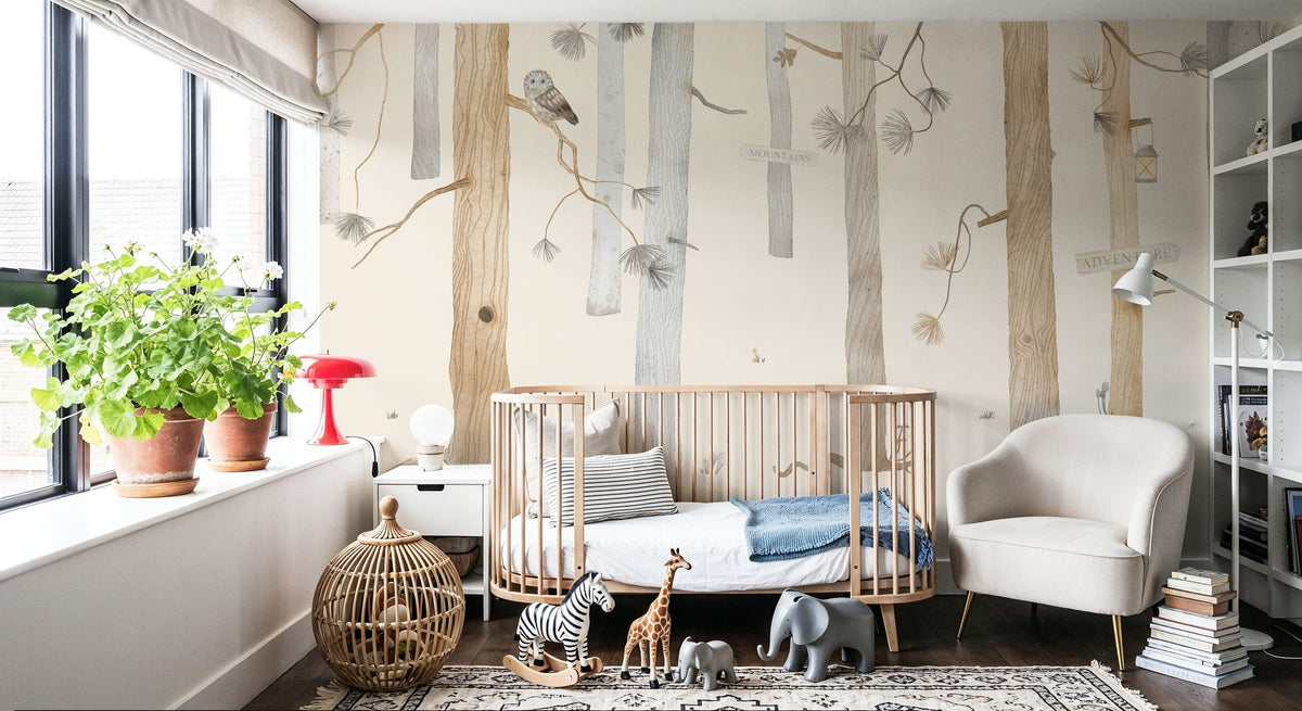 Adventure in Mountain Forest Mural Wallpaper - room preview 04