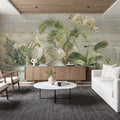 Greenhouse Orchids on Wood Mural Wallpaper - room preview 04