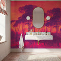 Mediterranean Pine Landscape, Sunset Mural Wallpaper - room preview 04