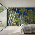 Cobalt Birch Forest Mural Wallpaper - room preview 04