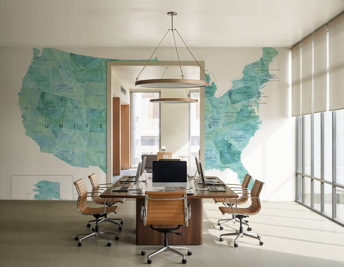 US State Map - Lia Mural Wallpaper - room preview 04