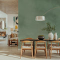 Soft Fog, Moss Green Mural Wallpaper - room preview 04