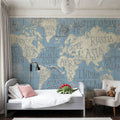 Mythical Map I Blue Mural Wallpaper - room preview 04