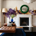 Lansing Michigan Skyline Purple & Gold Mural Wallpaper - room preview 04