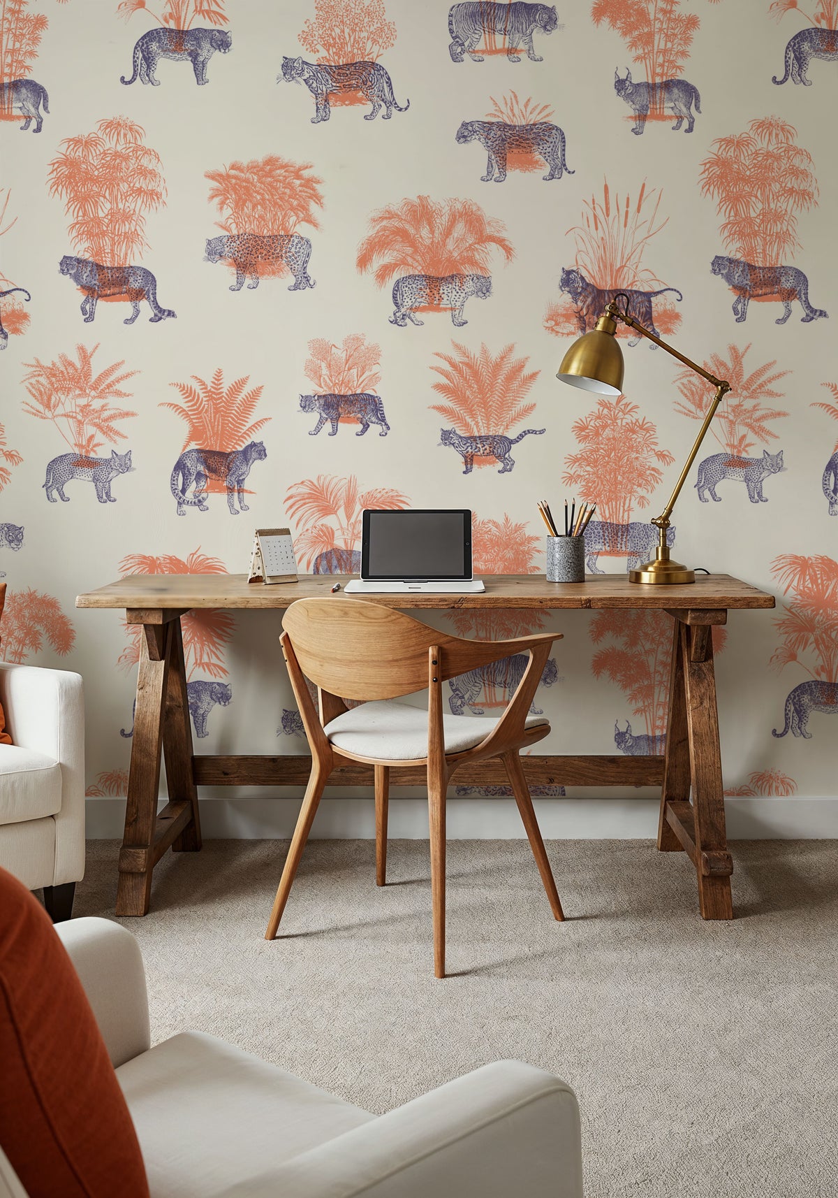 Where They Belong, Orange & Blue Mural Wallpaper - room preview 04