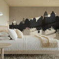 Santorini Skyline Concrete Mural Wallpaper - room preview 04