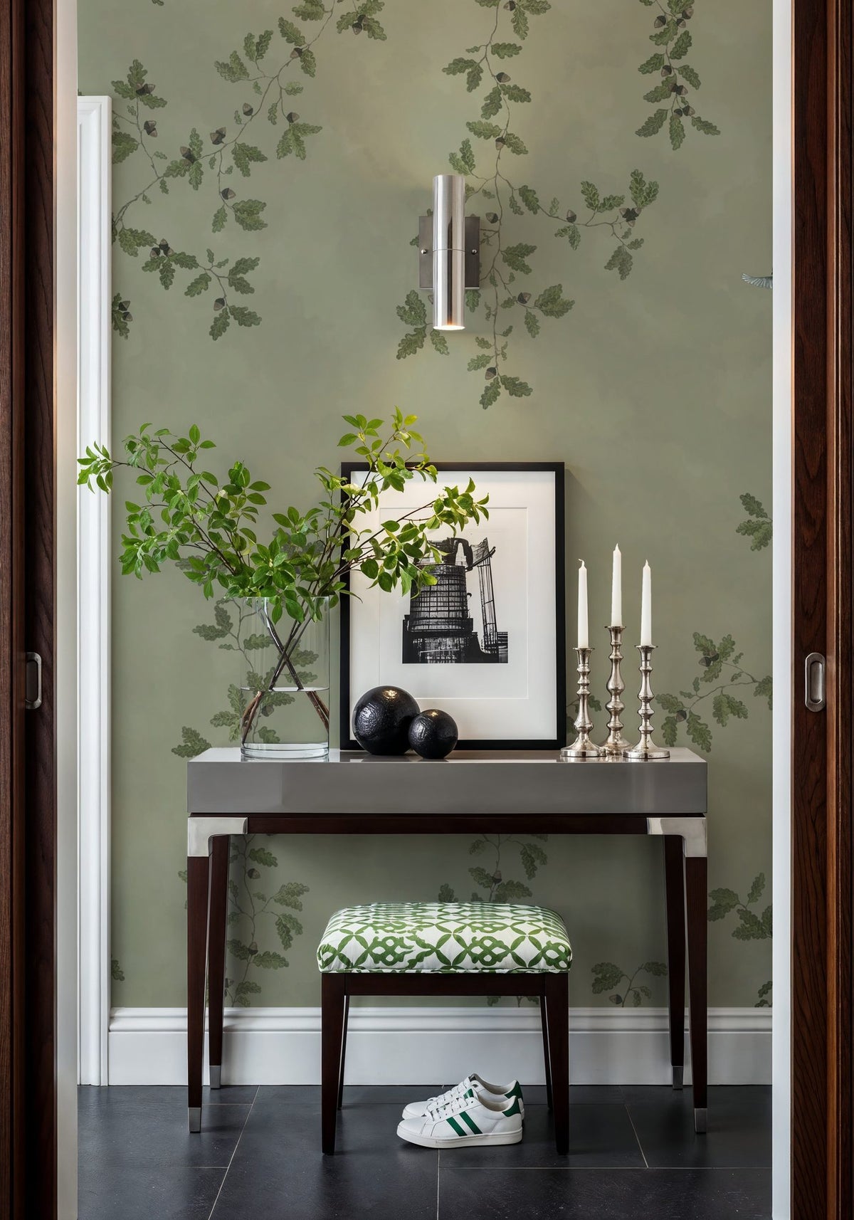 Oak Hollow, Jade Mural Wallpaper - room preview 04