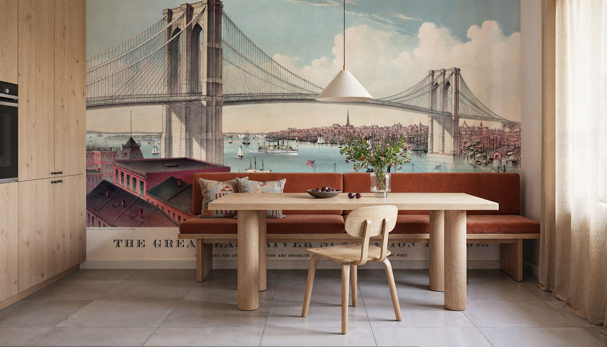 Dwellpaper Brrooklyn Bridge 1883 Mural Wallpaper image 4