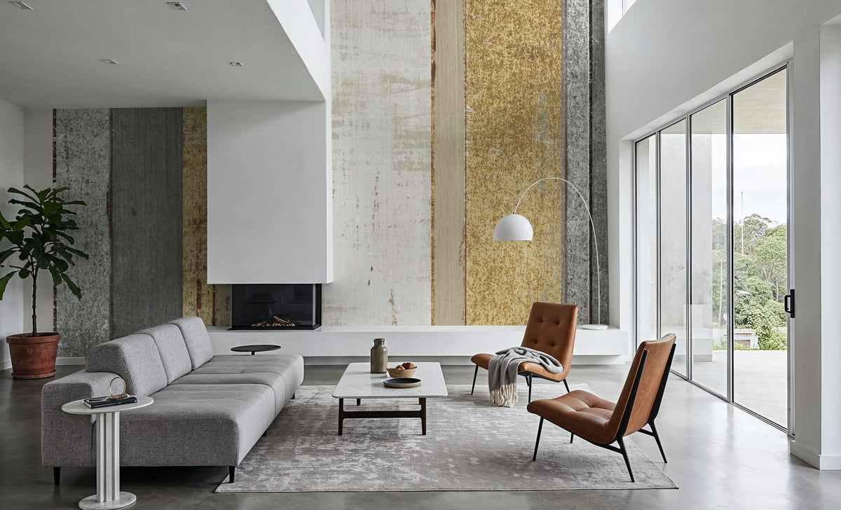 Beachscape VIII Gold Neutral Mural Wallpaper - room preview 04