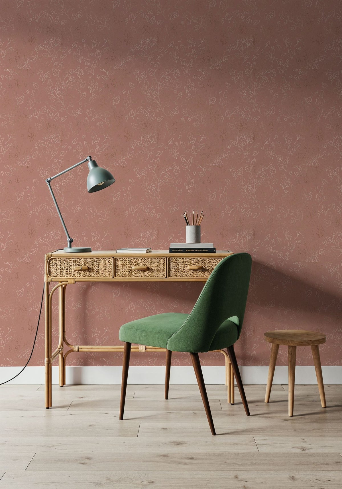 Shimmering Leaves Mural Wallpaper - room preview 04