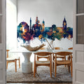 Darmstadt Skyline Blue & Bronze Mural Wallpaper - room preview 04