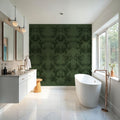 Flower Bridges Green Mural Wallpaper - room preview 04