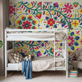 Floral Fiesta White I Mural Wallpaper - room preview 04