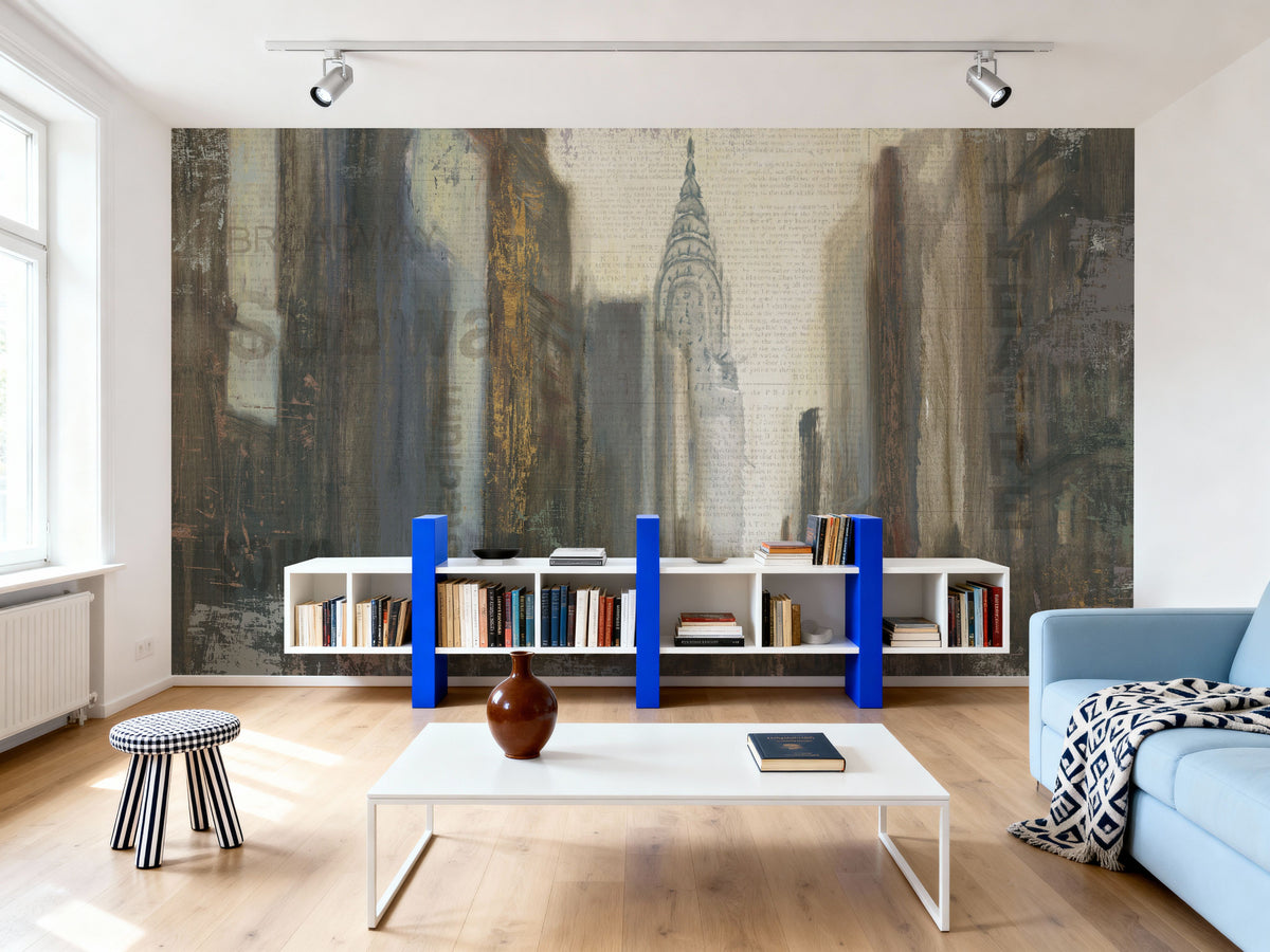 Urban Movement I NY Neutral Crop Mural Wallpaper - room preview 04