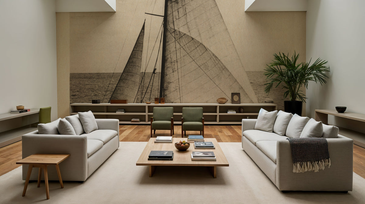 Vintage Sailing Mural Wallpaper - room preview 04