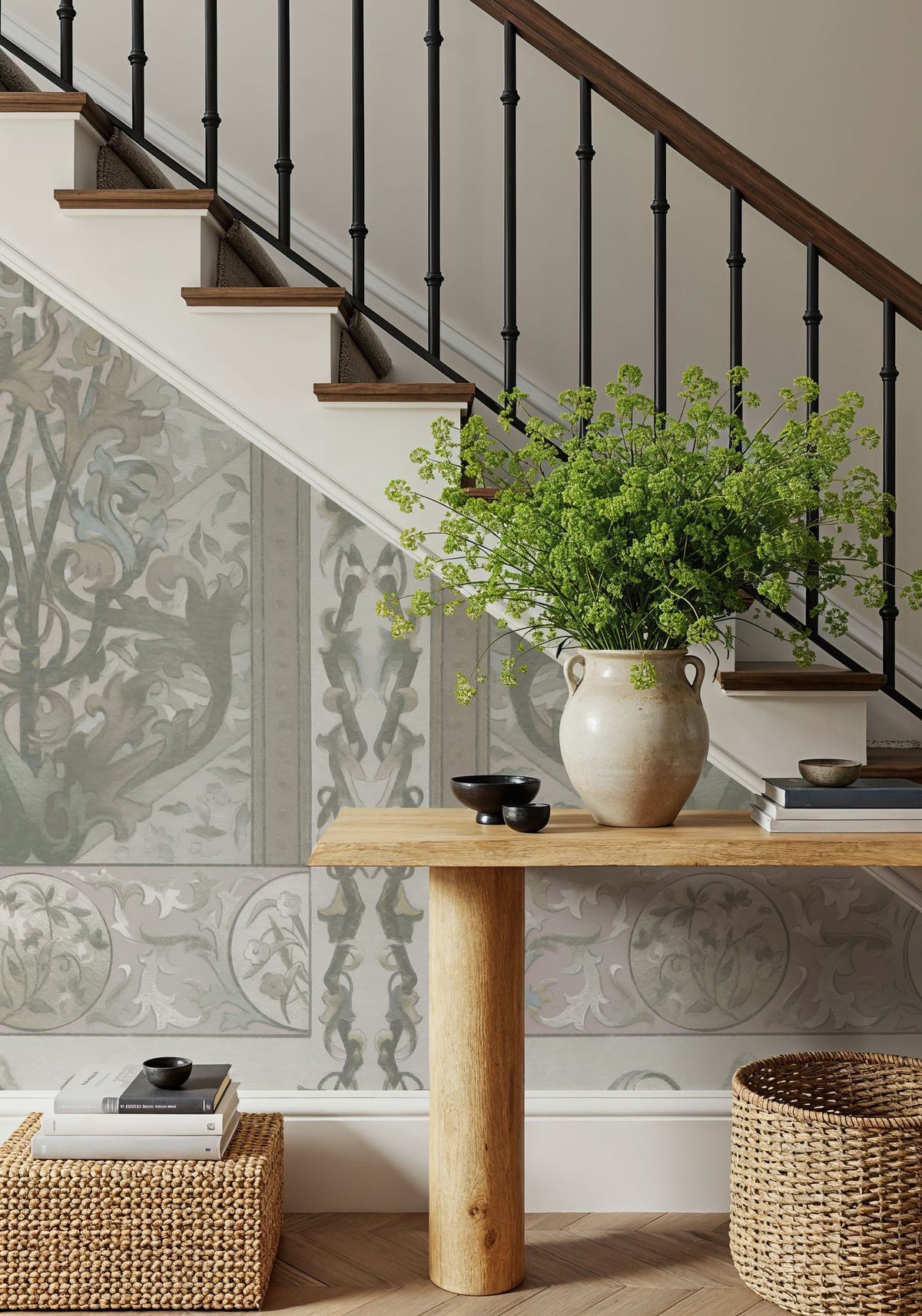 Plant Fantasy Ornament, Sage Mural Wallpaper - room preview 04