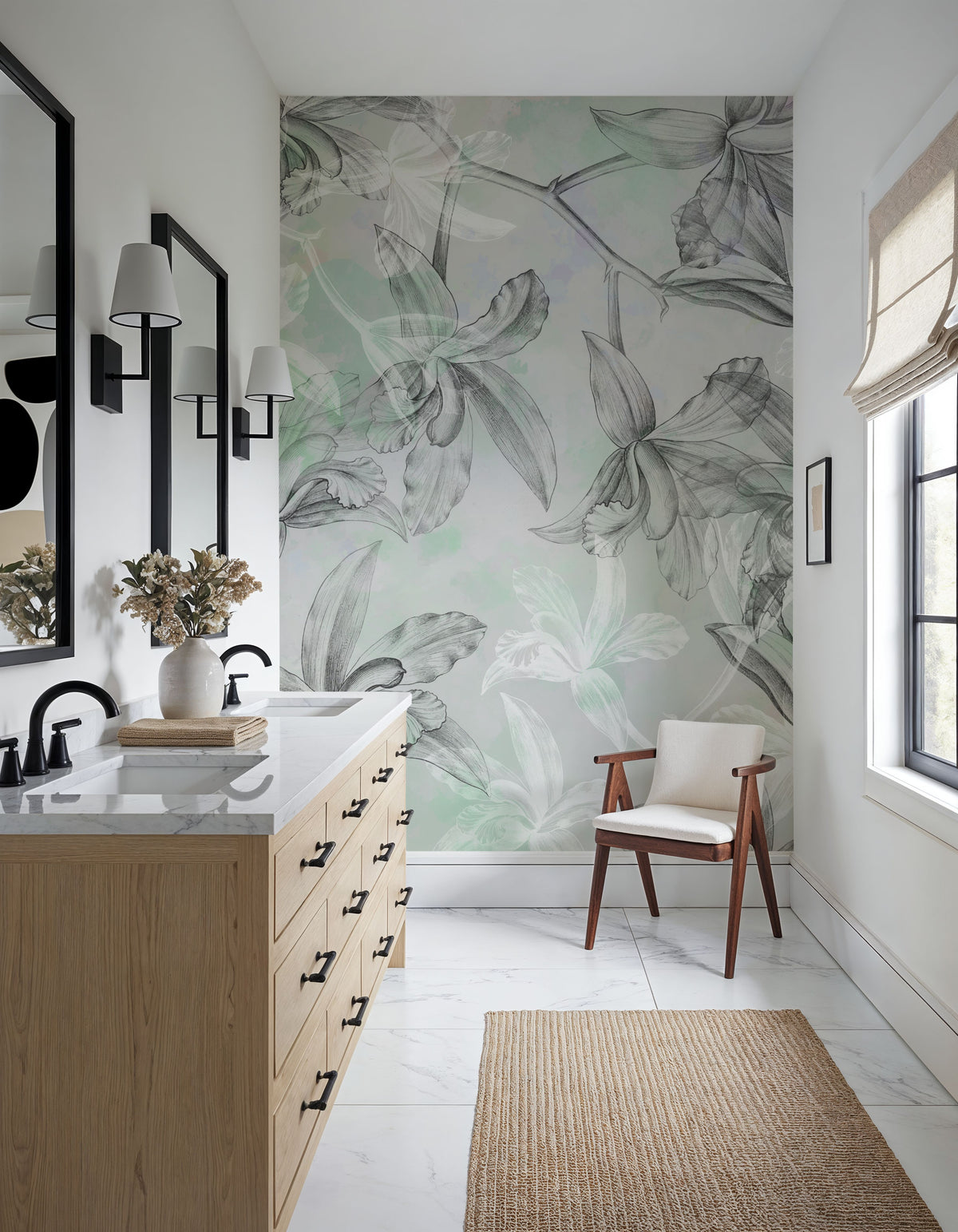 Orchids on Water Mural Wallpaper - Edition 4 - room preview 04