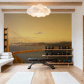 Crimson Bridge At Dusk Mural Wallpaper - room preview 04