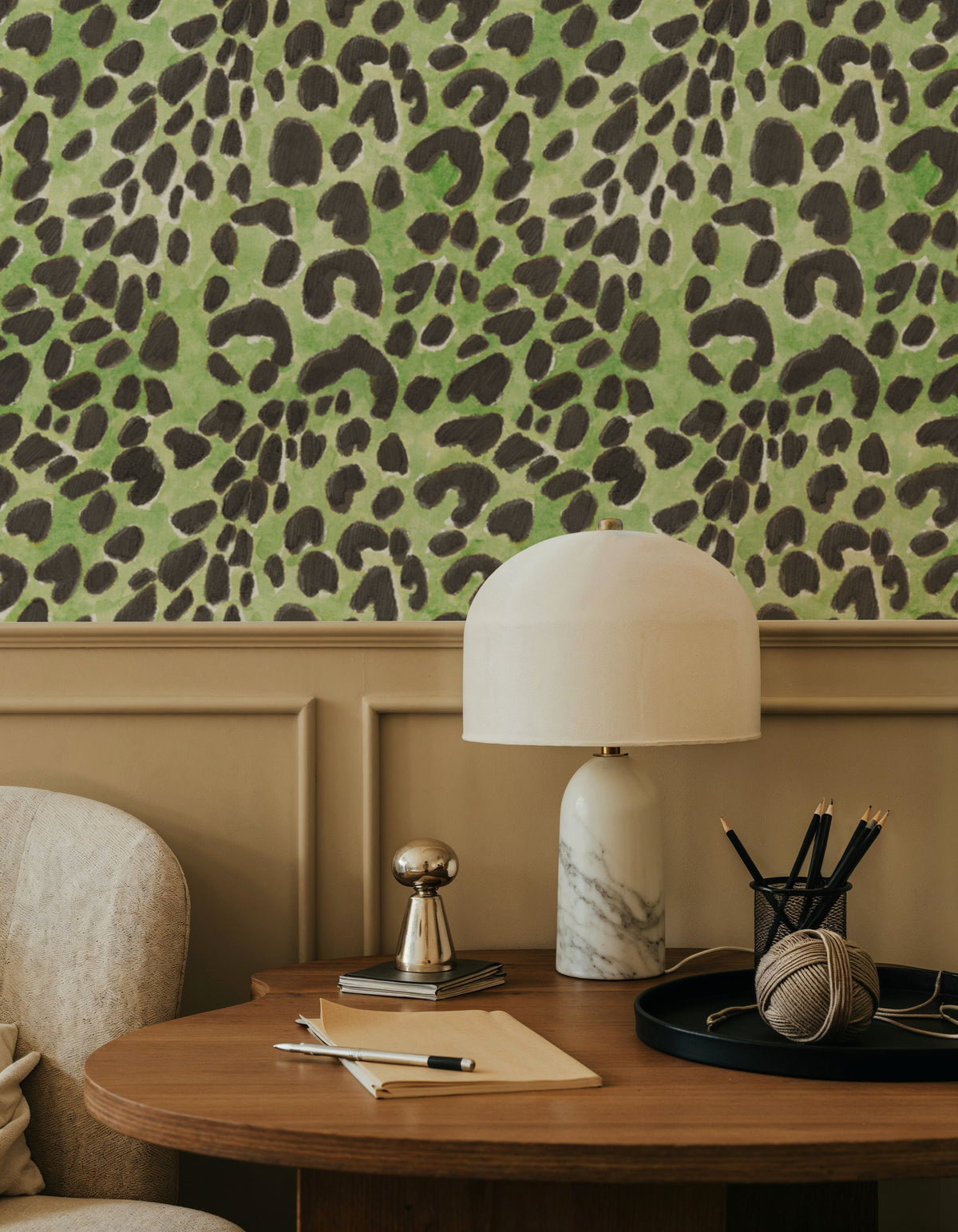Summer Paws Green Mural Wallpaper - room preview 04