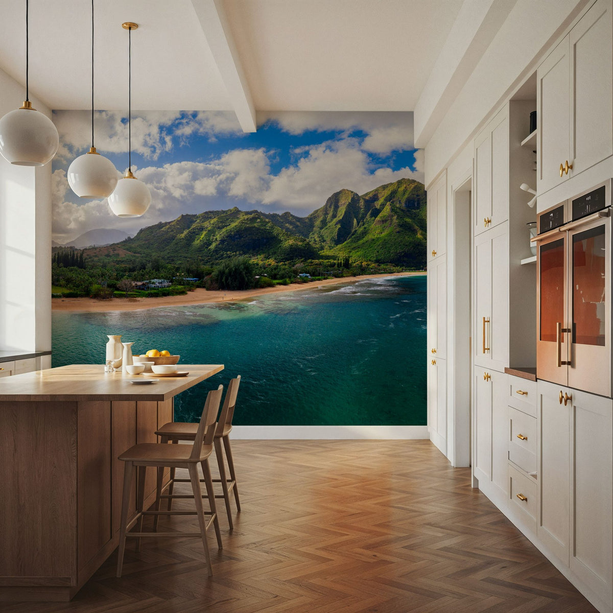 Na Pali Mountains Mural Wallpaper - room preview 04