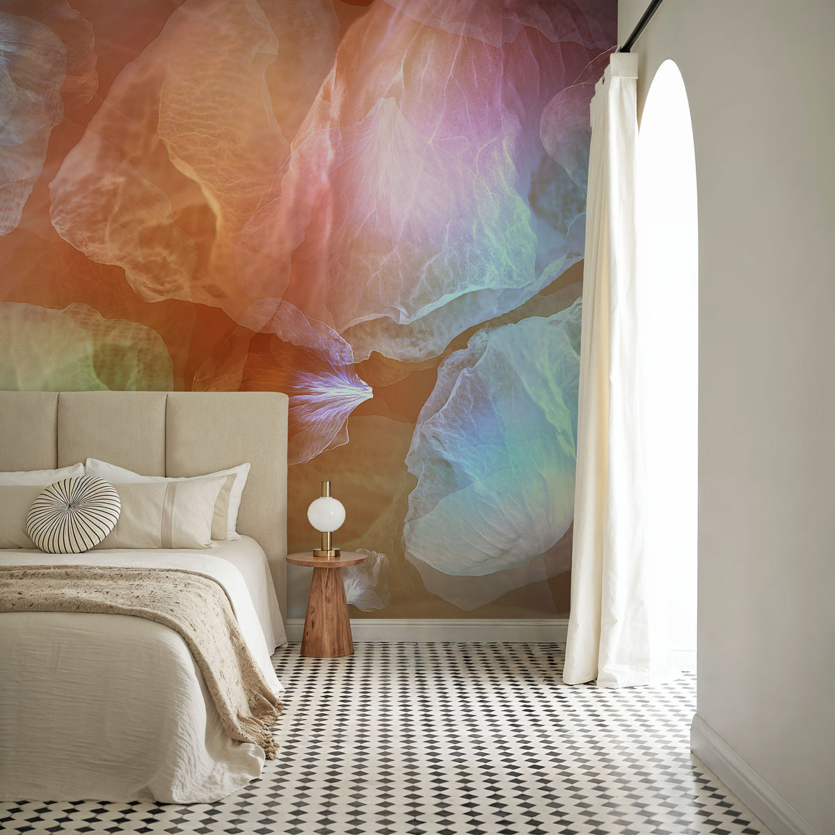 Glowing Flowers Mural Wallpaper - room preview 04