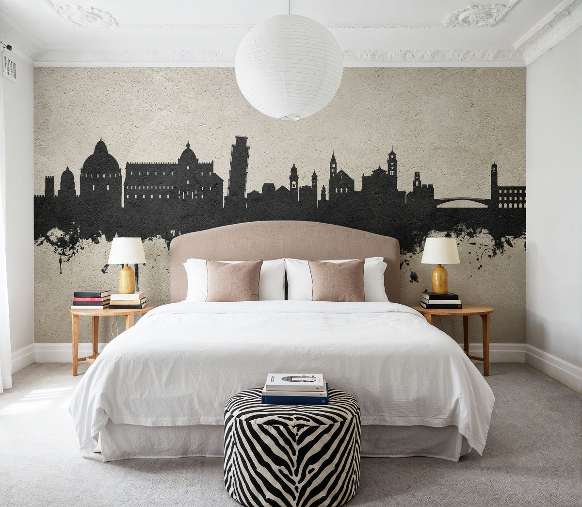 Pisa Italy Skyline Concrete Mural Wallpaper - room preview 04