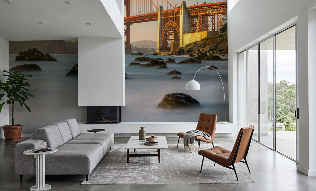 Golden Gate Bridge From Marshall Beach Mural Wallpaper - room preview 04