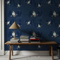 Lazy Paddle, Indigo Mural Wallpaper - room preview 04