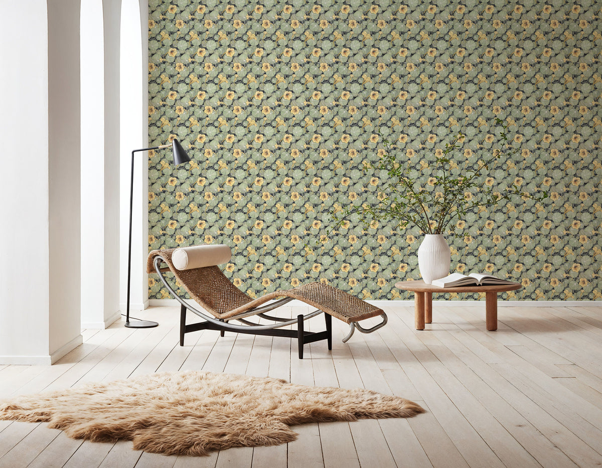 Nasturtium Verdure, Citrus Mural Wallpaper - room preview 04