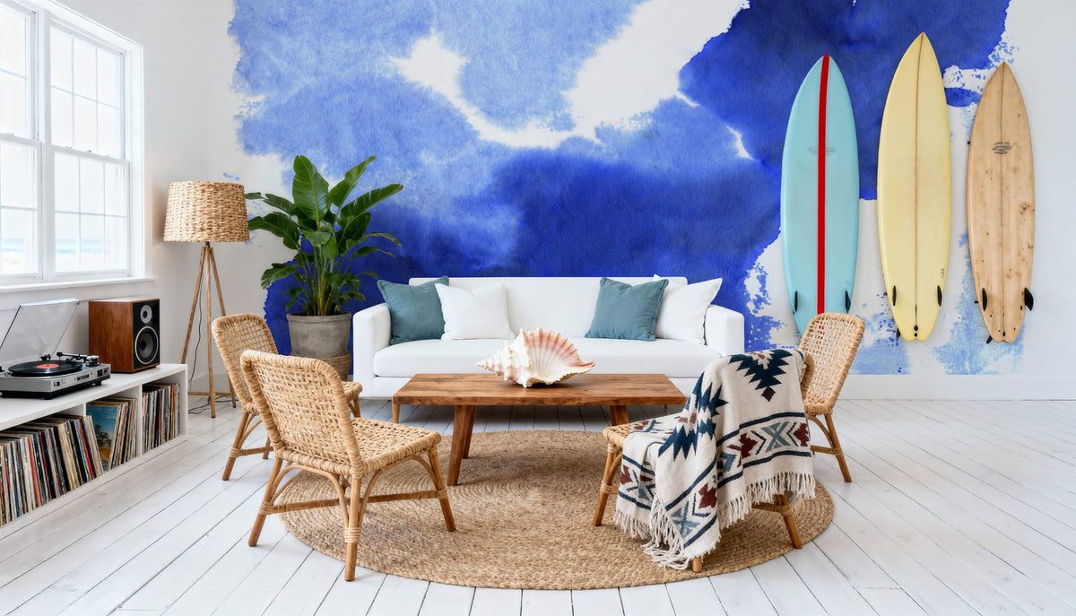 Denim Cloud Mural Wallpaper - room preview 04