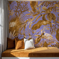 Bright Purple Leaves Mural Wallpaper - room preview 04
