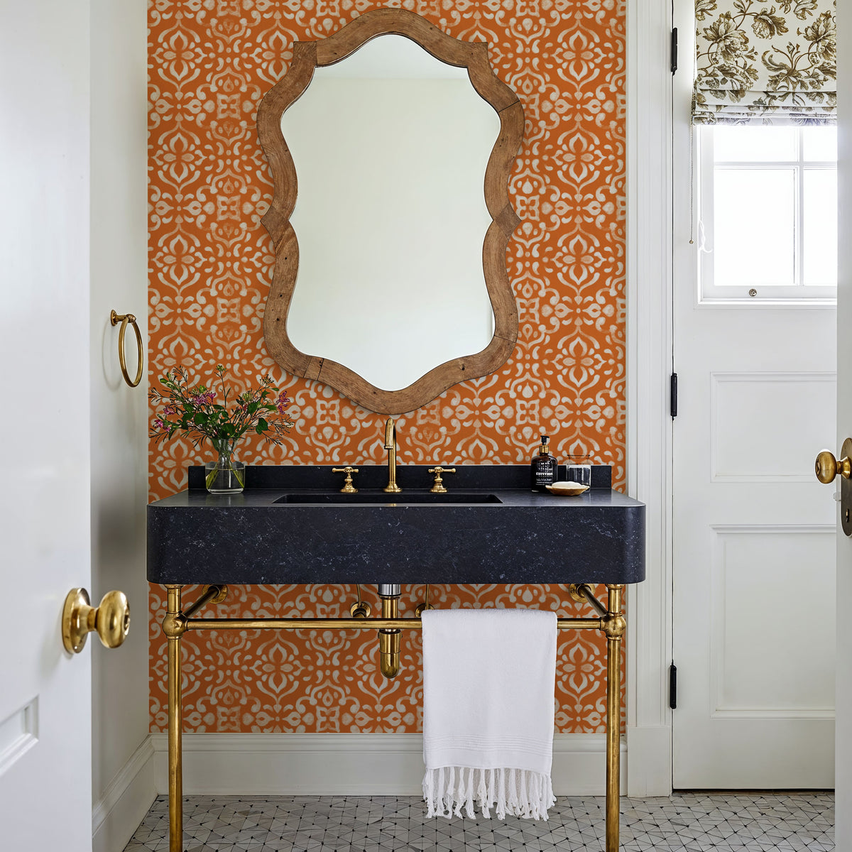 Spicy Petals Orange Mural Wallpaper - room preview 04