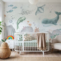 Ocean Paradise, Seafoam Mural Wallpaper - room preview 04