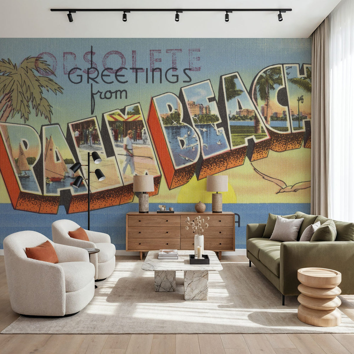 Greetings From Palm Beach Mural Wallpaper - room preview 04