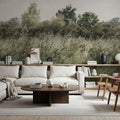 Meadow Whisper, Grass Green Mural Wallpaper - room preview 04