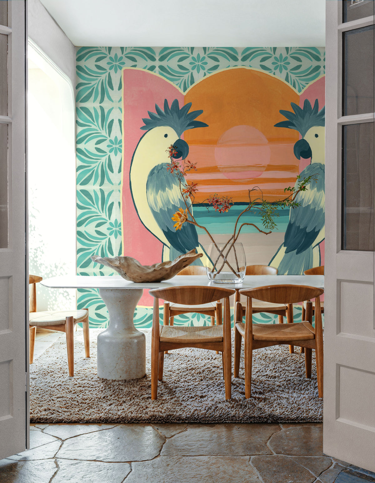 Tropical Birds II Mural Wallpaper - room preview 04