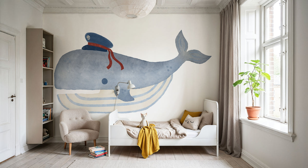 Skipper Whale Mural Wallpaper - room preview 04
