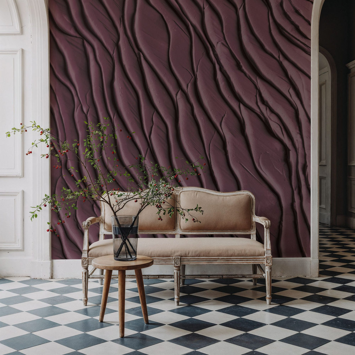 Zen Beach Dark Mural Wallpaper - room preview 04