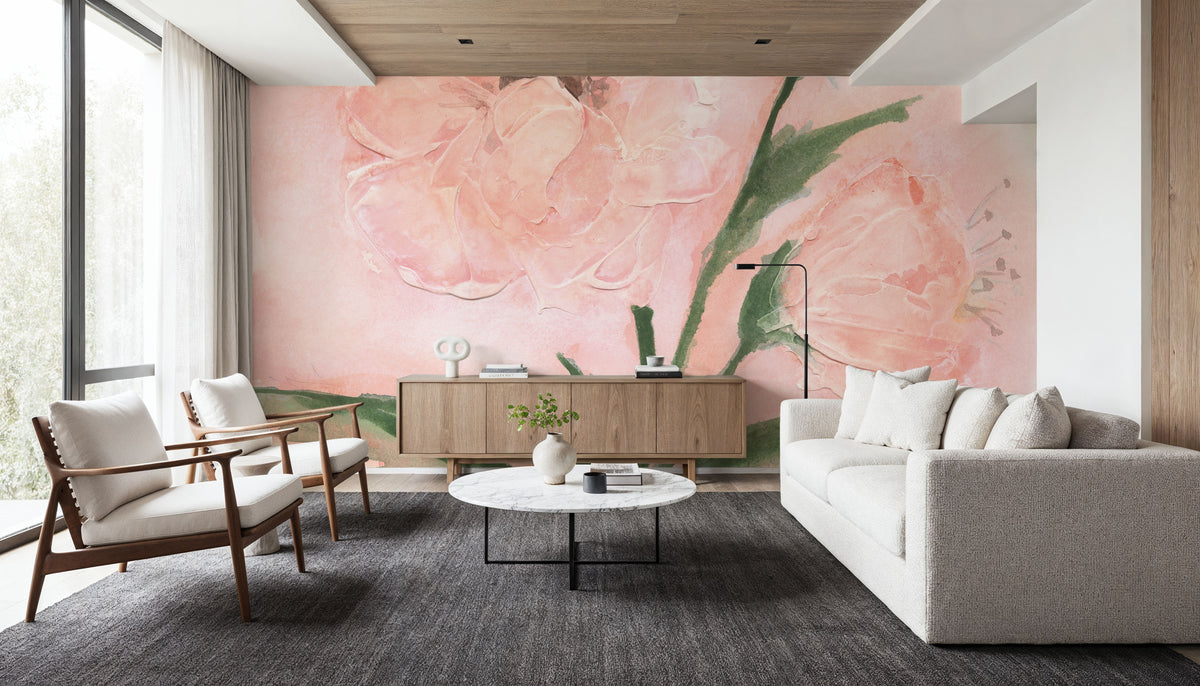 Dimensional Poppy I Mural Wallpaper - room preview 04