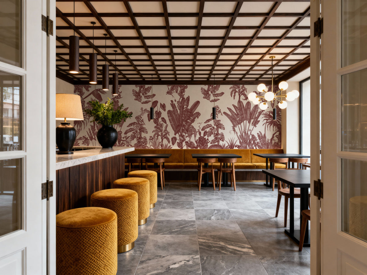 Parrots Jungle, Red Mural Wallpaper - room preview 04