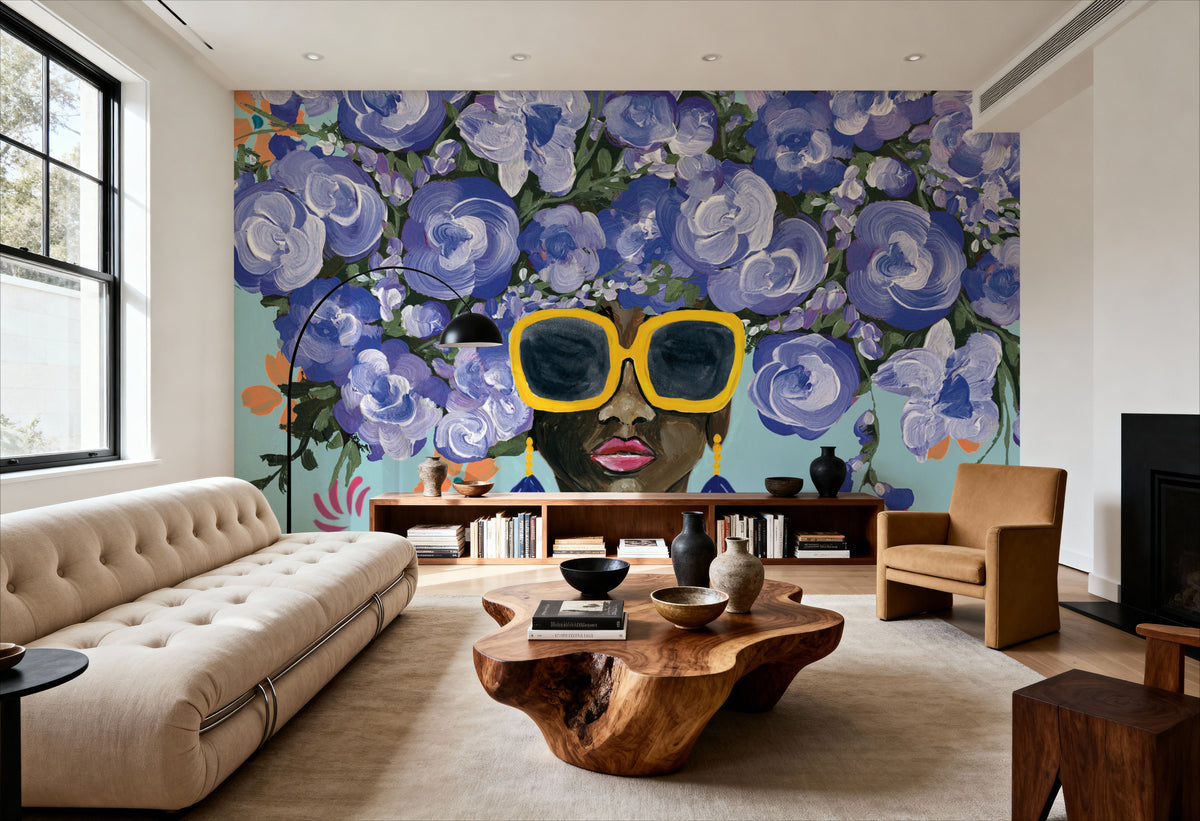 Sunning in Florals II Mural Wallpaper - room preview 04