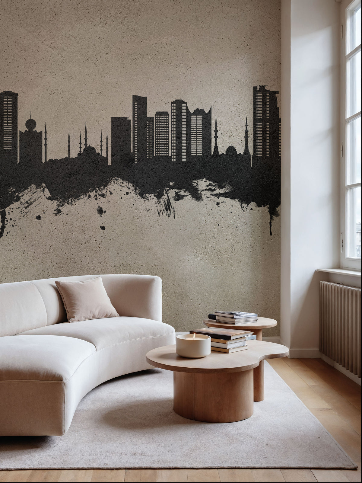 Fujairah Skyline Concrete Mural Wallpaper - room preview 04