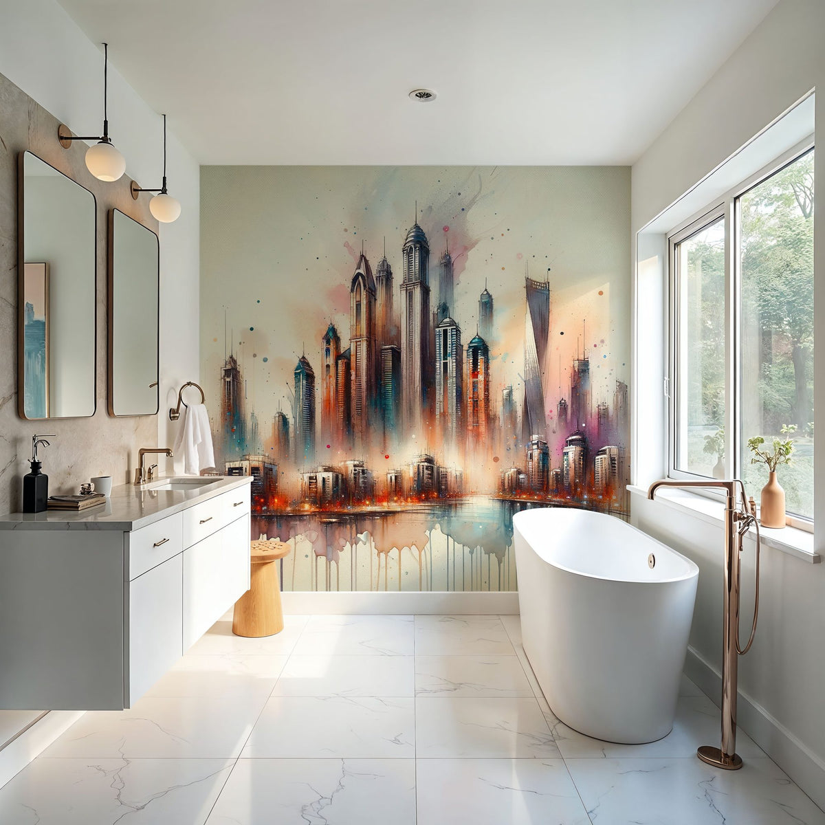 Dubai's Dreamlike Horizon Mural Wallpaper - room preview 04