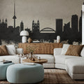 Vilnius Lithuania Skyline Concrete Mural Wallpaper - room preview 04