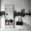 Magdeburg Germany Skyline Black & White Mural Wallpaper - room preview 04