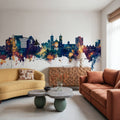 St John's Canada Skyline Blue & Bronze Mural Wallpaper - room preview 04